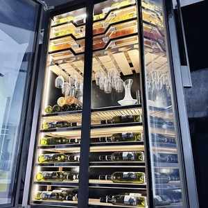 Enfriador de Vino Eléctrico de Acero Inoxidable con Dos Puertas de Vidrio Templado, Función de Calefacción a Batería, Refrigerador para Vino, Cerveza y Bebidas de Lujo para Exteriores - Product Image 4