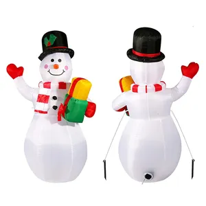 2024 Luxus Weihnachten Außenhof Rasen-Deko leuchtende aufblasbare Weihnachts-Schneemanne für Feiertag Dekoration Versorgung