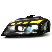 Conjunto de Faros Delanteros para Audi A3 2008-2012, Actualización Estilo RS, Lentes con Señal de Giro Fluida, Luces LED de Circulación Diurna, 50W 12V
