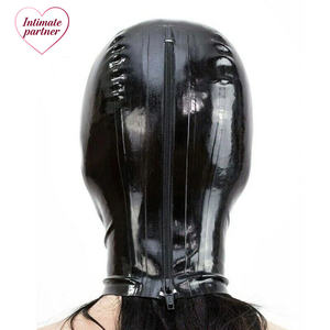Balaclava pour adulte, masque en <span class=keywords><strong>latex</strong></span> intégral, masque facial à bouche ouverte, couvre-chef à capuche, accessoire de combinaison, accessoires de cosplay pour couple, intime - Product Image 2