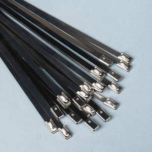Attaches-câbles multifonctionnels en acier inoxydable noir avec revêtement métallique pour fixation sécurisée - Product Image 5