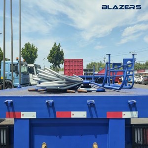 Semirremolque <span class=keywords><strong>de</strong></span> plataforma abatible BLAZES <span class=keywords><strong>de</strong></span> 5 ejes y 100 toneladas para transporte <span class=keywords><strong>de</strong></span> chatarra <span class=keywords><strong>de</strong></span> acero y materiales <span class=keywords><strong>de</strong></span> construcción en el área minera <span class=keywords><strong>de</strong></span> Venezuela, con ciclo corto - Product Image 5