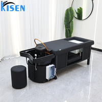 Tempat tidur spa sampo Kisen, sistem multifungsi, bak mandi kaki, sirkulasi hidro, terapi cahaya LED, meja pijat uap untuk dijual