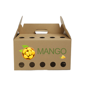 Custom Logo Embossed Corrugated Cardboard Fruit <b>Box</b> Eco Friendly Biodegradable Fresh Mango Shipping Packaging Wholesale - Product Image 1
