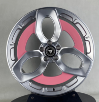 Jantes forgées en alliage monobloc Nc01, argent et rose clair, deux tons, 3 branches, entièrement personnalisées, compatibles avec toutes les voitures
