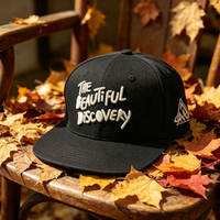 6-paneels gestructureerde flat brim katoenen twill snapback cap, hiphop street flat bill baseball pet met aangepast 3D geborduurd logo