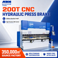 Prensa Plegadora Hidráulica CNC ADH de 200T y 3200mm para Doblado de Láminas Metálicas y Conformado de Placas de Acero