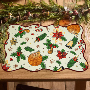 Giáng sinh nóng bán Santa Claus nai sừng tấm mô hình in sáng placemat vỏ sò thêu cạnh chịu nhiệt bảng mat - Product Image 6