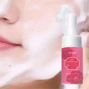 Oem Odm Skin Moisturizing Facial Cleanser Mousse Natural Rose Amino Acid Cleaner Foaming Wash Deep Cleaning With Brush 150ml