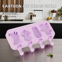 Dessin animé carré crème glacée Popsicle moule en Silicone de qualité alimentaire glaçon et boîte modèle Logo personnalisé pour la nourriture faite maison