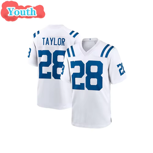 Maillots de football américain pour enfants de qualité supérieure cousus en gros IND Youth 17 <span class=keywords><strong>Daniel</strong></span> Jones 28 Jonathan Taylor 84 Tyler Warren - Product Image 5