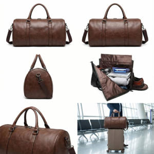 निर्माता कस्टम शाकाहारी चमड़े का परिवर्तनीय कैरी सूट कपड़े पर व्यापार वाहक यात्रा पुरुषों के लिए यात्रा परिधान डफेल बैग - Product Image 2