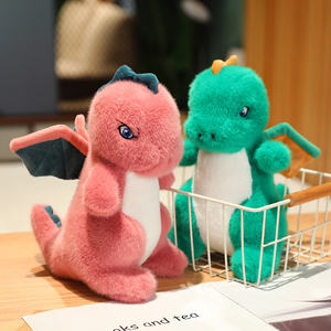 Peluche di peluche con drago di peluche con ali volanti viola verde drago bambole morbide - Product Image 2