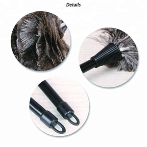 Commercio all'ingrosso <span class=keywords><strong>nero</strong></span> a buon mercato eco-friendly riutilizzabile palmare naturale piuma di struzzo <span class=keywords><strong>spolverino</strong></span> per la pulizia forniture per la casa auto ufficio - Product Image 3