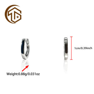 Boucles d'oreilles Huggie rondes en or poli Zhenwei Xina Jewelry, motif losange, or massif 18 carats, bijoux fins en or massif 14 carats, unisexe - Product Image 6