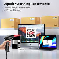 Escáner de Código de Barras con Soporte, USB, Cableado, Inventario, Escáneres de Códigos QR 2D y 1D para Computadora POS, Data Matrix Médica de la UE, GS-1 Databar