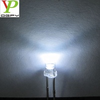 LED à dessus plat haute luminosité de 3mm 5mm avec lentille diffuse laiteuse blanc rouge vert bleu jaune orange etc. 1000 pièces dans un sac