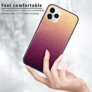 Venta caliente de lujo de moda Bling Glitter glass 3 en 1 caja del teléfono del color del gradiente para iPhone11 - Product Image 5