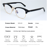 Monturas Ópticas Retro para Mujer, Gafas de Negocios a la Moda, Monturas de Acetato y Metal de Alta Calidad, Diseño Ovalado para Hombre