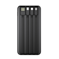 Batterie externe ultra-fine 10000mAh 18mm avec 4 câbles intégrés, charge rapide SCP22.5W PD20W, écran LED, voyage, vente en gros