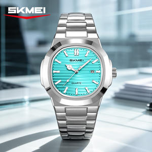 Reloj de Cuarzo para Hombre de Acero Inoxidable con Logotipo Personalizado OEM, Diseño Retro, Resistente al Agua 5ATM, Esfera Cuadrada, Patrón 3D, Relojes Clásicos para Hombre - Product Image 1