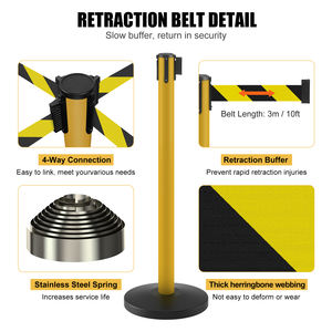 Barrières de sécurité routière pour piétons de haute qualité, événements, 2 m, barrières de contrôle de foule pour concerts, barrières de file d'attente, poteaux de corde, poteaux de séparation - Product Image 4