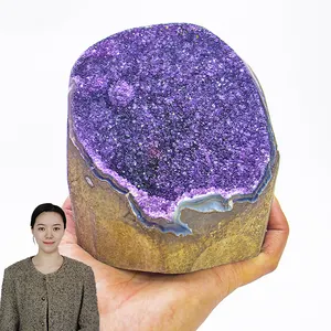 Robin Crystal factory whole price natural amethyst cluster purple amethyst geode for gemstone decoration