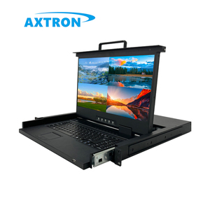 Switch <span class=keywords><strong>KVM</strong></span> Axtron con Hotkey, Sincronizzazione Schermo Diviso, OSD, LCD 1U, 4 Porte, 4K, 18.5\", Garanzia di 3 Anni per Console - Product Image 1