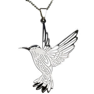 Eenvoudige Dieren Holle Vogel Hanger Inoxideerbare Sleutelbeenketting Kolibrie Hanger Rvs Ketting Voor Vrouwen - Product Image 6