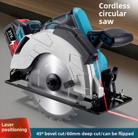 Scie circulaire sans fil portable 7 pouces sans balais, rechargeable, haute puissance, pour le travail du bois, lithium-ion avec laser
