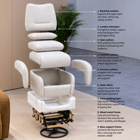 Fauteuil inclinable électrique blanc moderne avec coussin décoratif pour salon