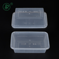 500 650 750 950 1000ml Transparent Micro-Ondable À Emporter Stockage En Plastique Jetable Alimentaire Récipient À Emporter Boîte À Lunch Avec Couvercles