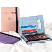 Porte-passeport en cuir PU Portable antivol housse de protection sac de carte de voyage RFID peut imprimer logo étiquettes à bagages