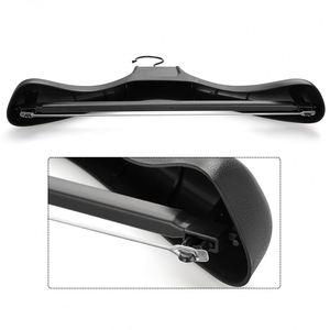 Cintre en plastique noir <span class=keywords><strong>LINDON</strong></span> sans bosse à épaules larges avec barre antidérapante pour pantalons – Vente en gros - Product Image 3