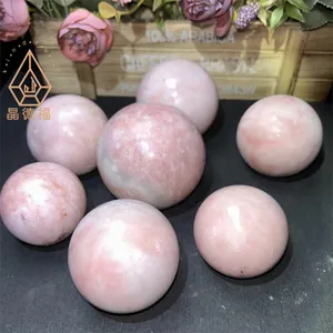 Kindfull Pink Opal Spheres Healing Reiki Crystal Stones Fengshui Pink Opalite Balls para colección