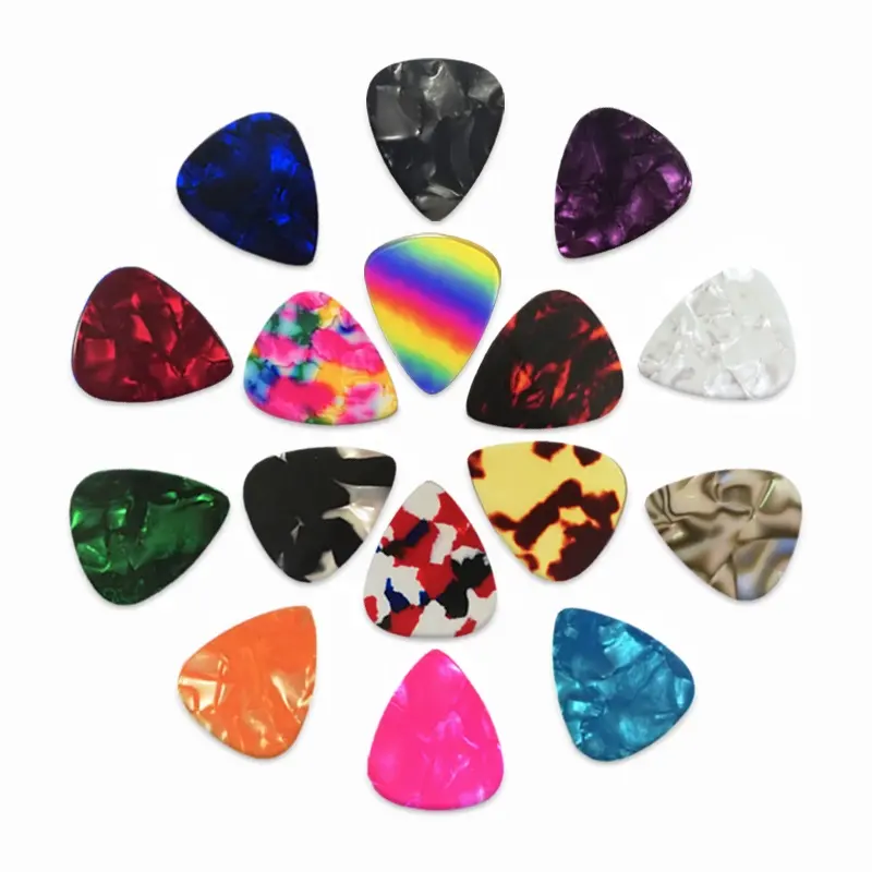 Cheerhas Đầy Màu Sắc Ngọc Trai Celluloid Tùy Chỉnh In Ấn Bất Kỳ Logo Guitar Picks