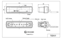 Feux de surface à LED ECE R65 Classe 2 R10 SAE, 27W, clignotants, stroboscopiques, faisceau large de 200 degrés, SA7029