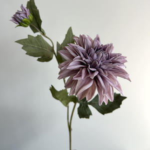 IJ042 Wholesale Realistic Handmade Artificial Dahlia <b>Flowers</b> 2 Heads Modern Style Artificial Silk <b>Flowers</b> Wedding Table - Product Image 6