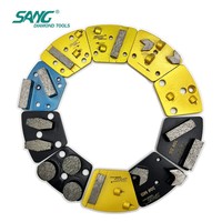 SANG Chaussures de ponçage diamantées pour béton, à segments hexagonaux et surfaces lisses, pour nivellement trapézoïdal et entretien des sols en béton