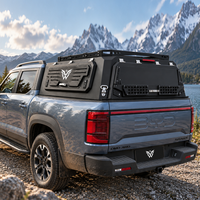 Auvent en aluminium sans perçage pour BYD Shark 6 Dual Cab Overland Hardtop avec 3 portes à ailes de mouette verrouillables