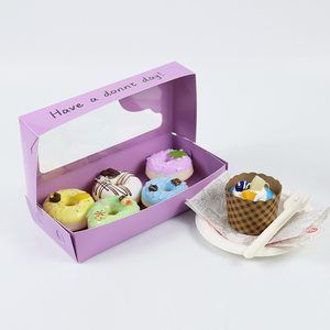 Caja de donuts de papel de grado alimenticio con logotipo impreso personalizado al por mayor con lámina de oro embalaje de panadería desechable barato <span class=keywords><strong>para</strong></span> donuts - Product Image 3