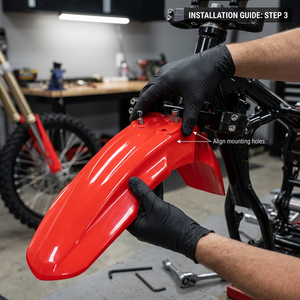 Kit complet de carénage en plastique rouge/blanc pour Honda CRF450R 2017-2020 - Ensemble de carénage de remplacement durable pour motocross et motos tout-terrain - Product Image 3