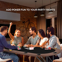 Table de Poker Moderne Pliante Succesor Fold10 pour Joueurs, Tapis de Qualité Casino, Rails Rembourrés, Porte-Gobelets pour Texas Hold'em et Autres Jeux, Rangement Facile
