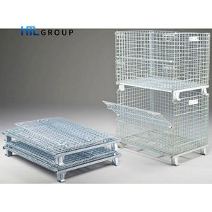 Entrepôt industriel en fil galvanisé empilable, 10 pièces, conteneur de cage en acier à maille galvanisée - Product Image 3