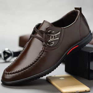 New British Casual Luxury Handcrafted Men's Oxford Leather <b>Waterproof</b> Evergreen Closed Toe Slip-On Formal <b>Shoes</b> Wedding Office - Product Image 3