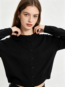 Cardigan noir à col rond et simple boutonnage pour femme, style coréen, Marks & <span class=keywords><strong>Spencer</strong></span>, fermeture boutonnée sur le devant, taille UK 18 (EU 46) - Product Image 4