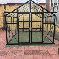 Serre en aluminium sur mesure 8x12 pieds avec structure en alliage, kit complet de véranda extérieure de style européen pour jardin, pièce chauffée