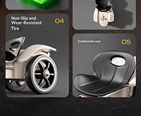 Go Kart Listrik Anak Empat Roda Plastik, Mainan Tunggang Lipat Portabel dengan Remote Control untuk Unisex