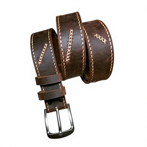 Cinturón de Cuero Marrón de Piel de Vaca Vintage con Hebilla Cuadrada de Acero, Diseño Sólido y Duradero para Jeans, Pantalones, Oficina, Bodas - Product Image 4