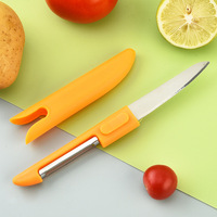 Handmatige 2-in-1 keuken multifunctionele roestvrijstalen meloen- en schilmes voor fruit en groenten